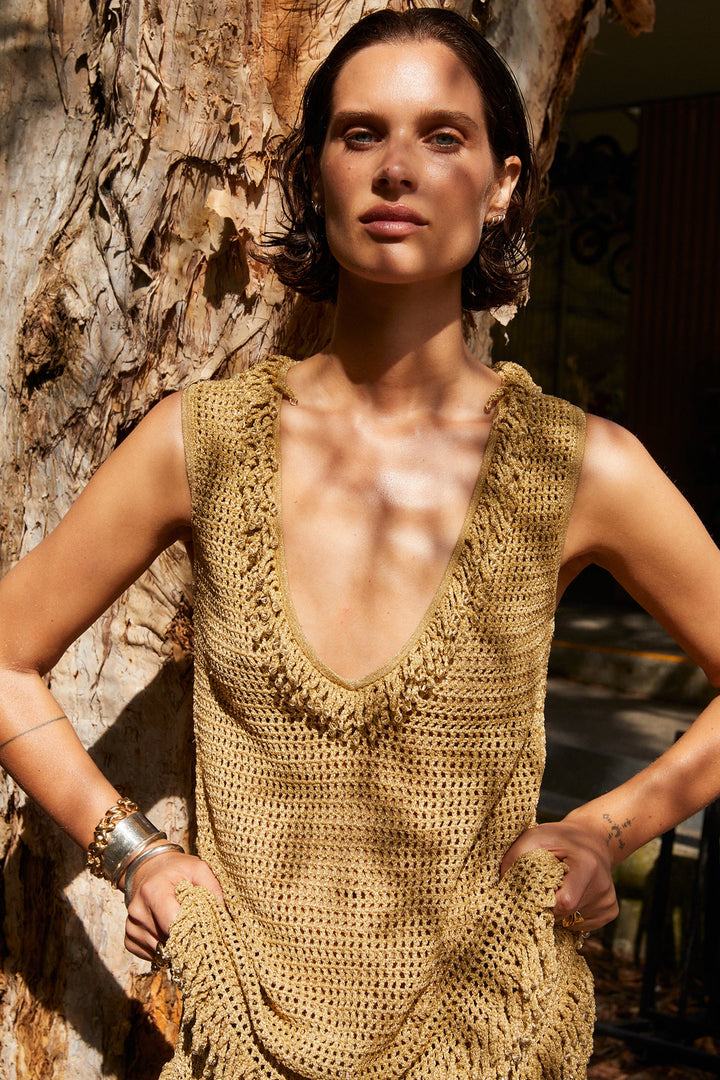 LEONARDO CROCHET DRESS - GOLDEN CROCHET