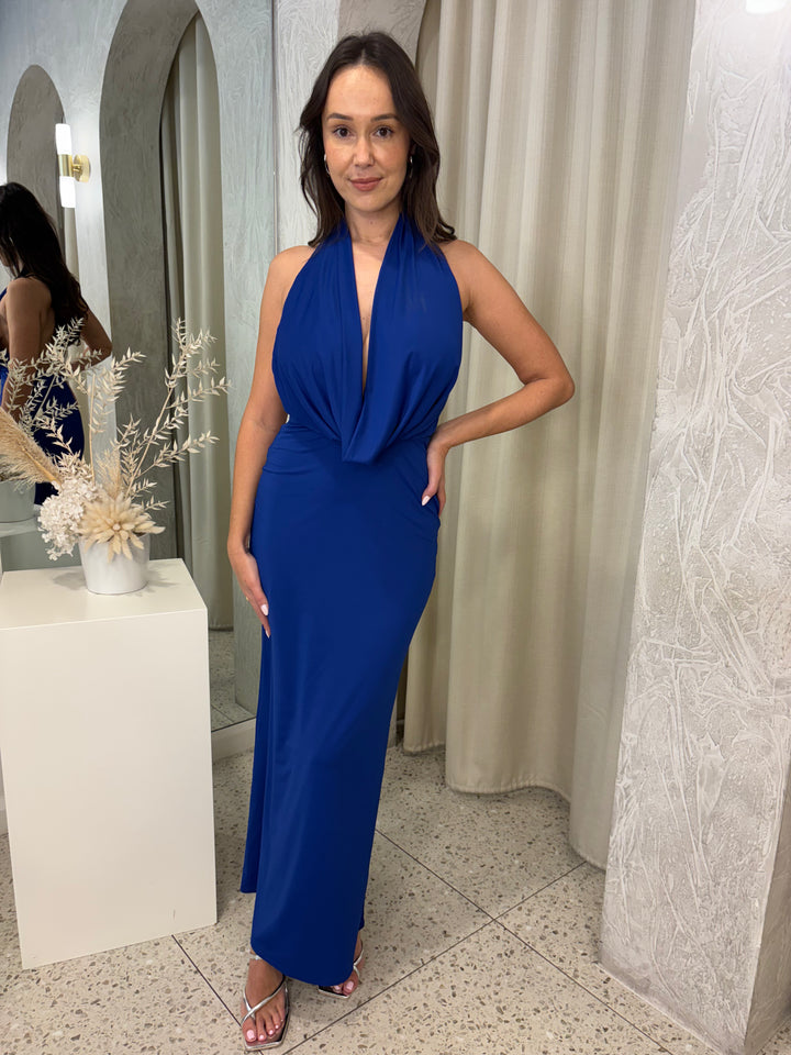 Ultramarinenessie Cowl Maxi Dress - Blue