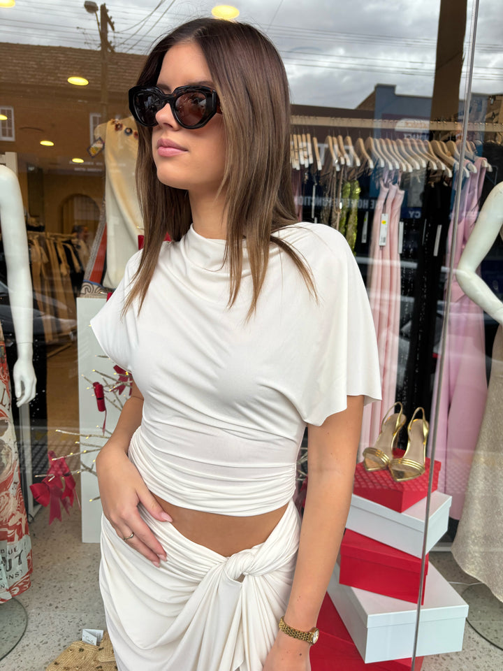 Clementine Drape Skirt - Vanilla