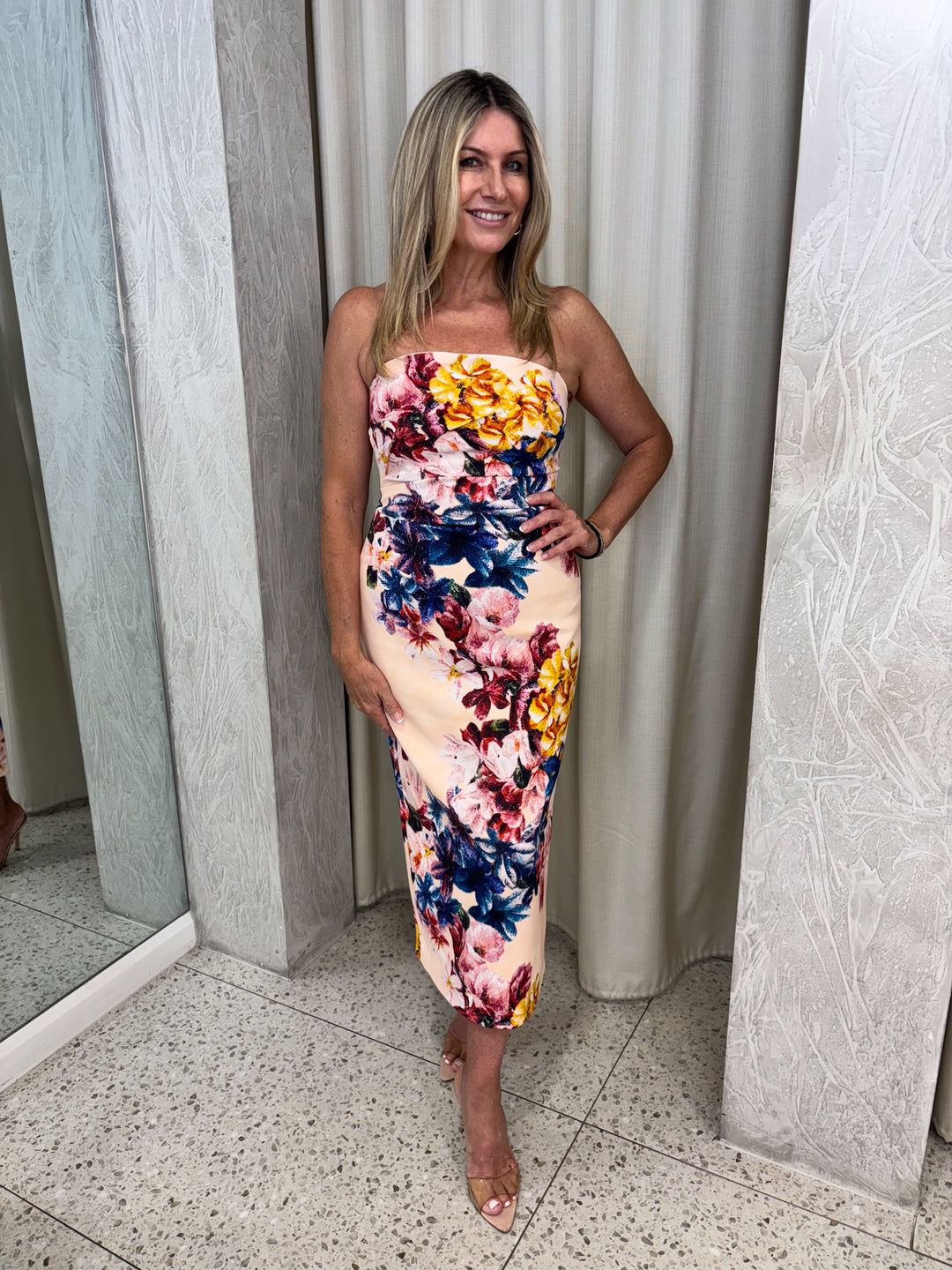 Scattered Floral Strapless