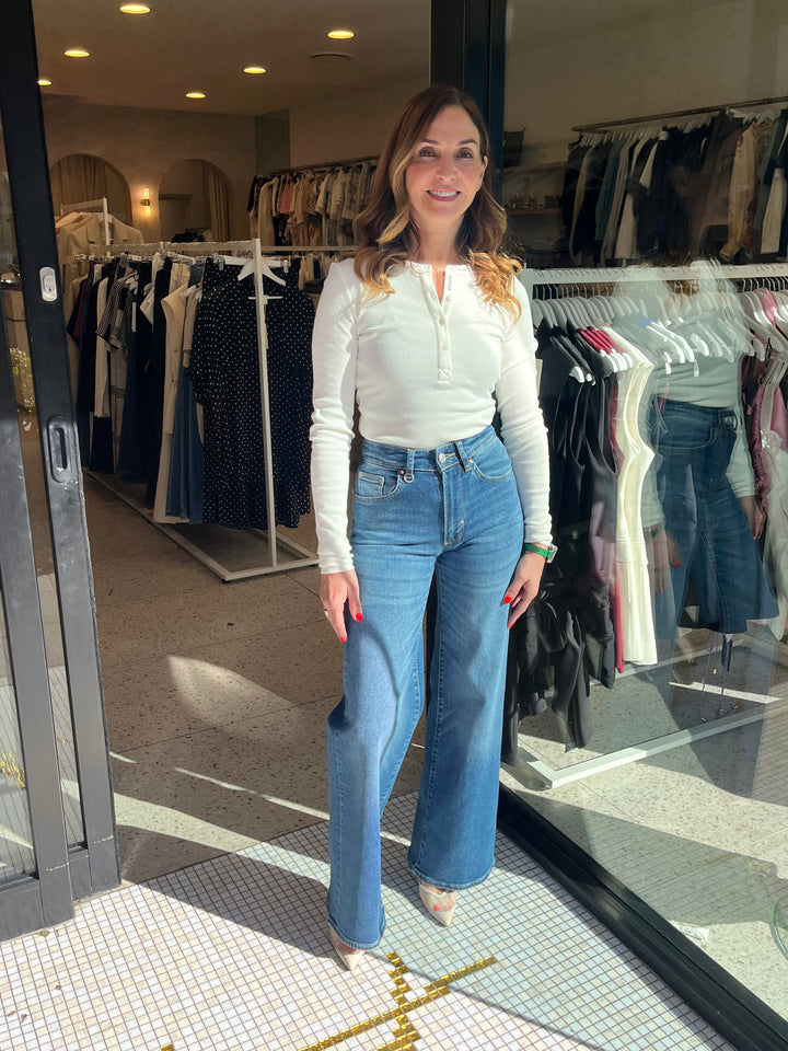 Eva Wide Arrival - Light Vintage Indigo