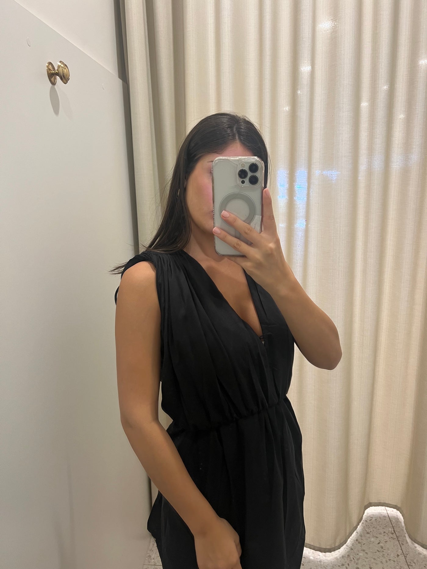 Capri V Mini Dress - Black