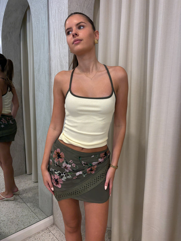 Ayla Tank - Vanilla/ Olive