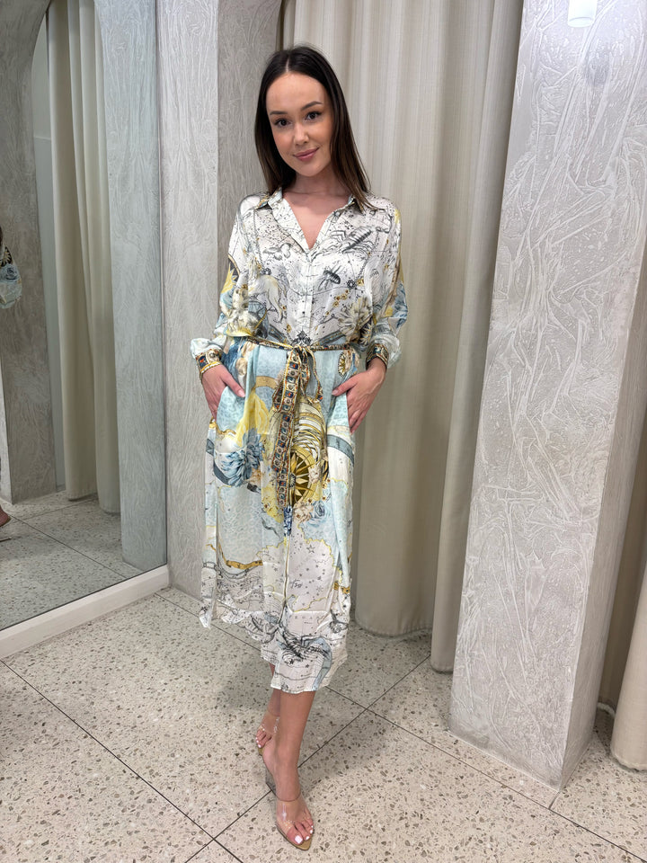 collared button through dress - My lucky stars