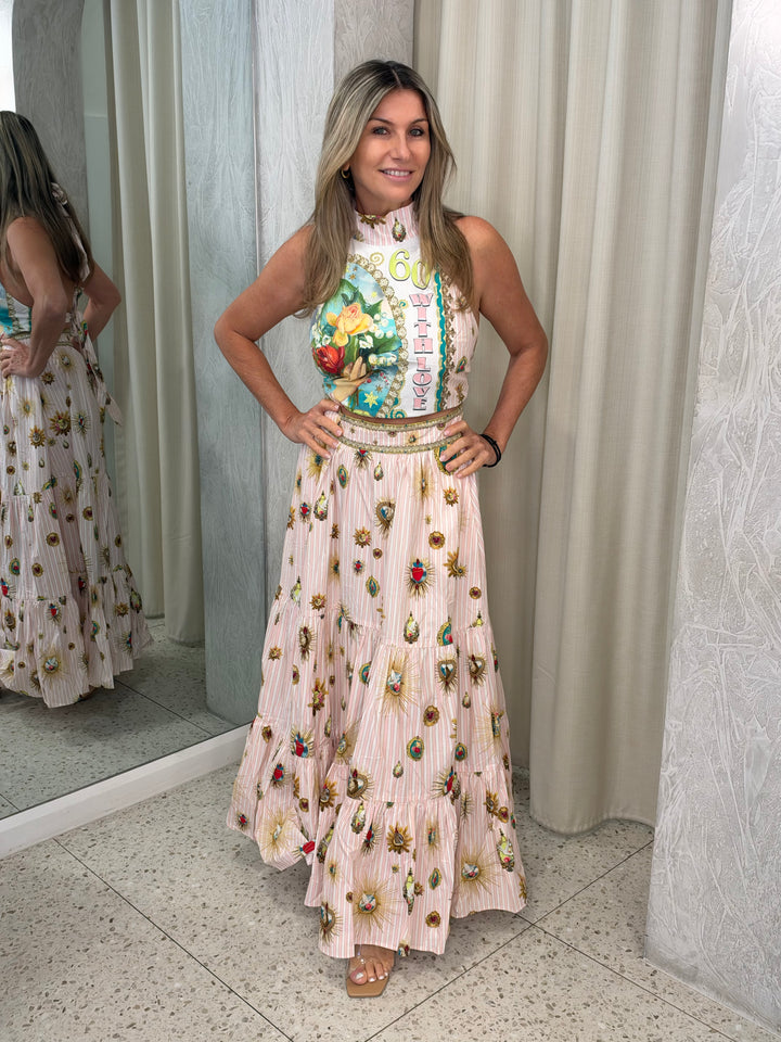 High Waisted Tiered Skirt - Painted Prayers