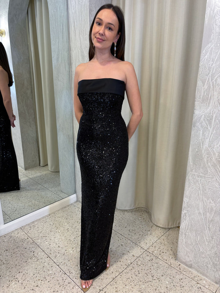 THALIA GOWN - BLACK SEQUIN
