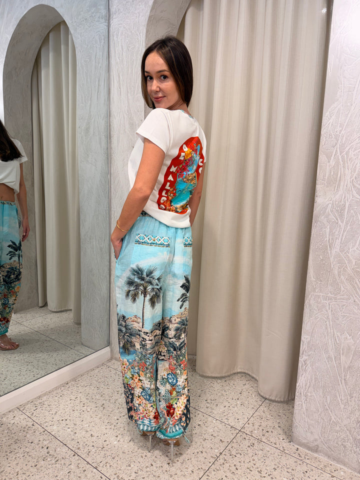 Slim Fit Round Neck T Shirt - Meet Me in Mallorca