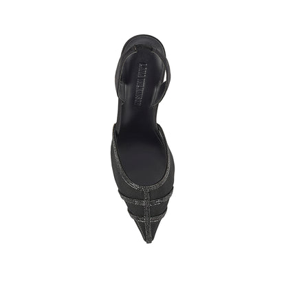 Jade Heel Black Mesh & Satin