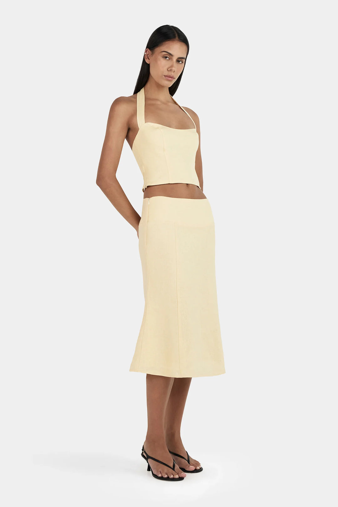 Lee Lee Linen Top Lemon