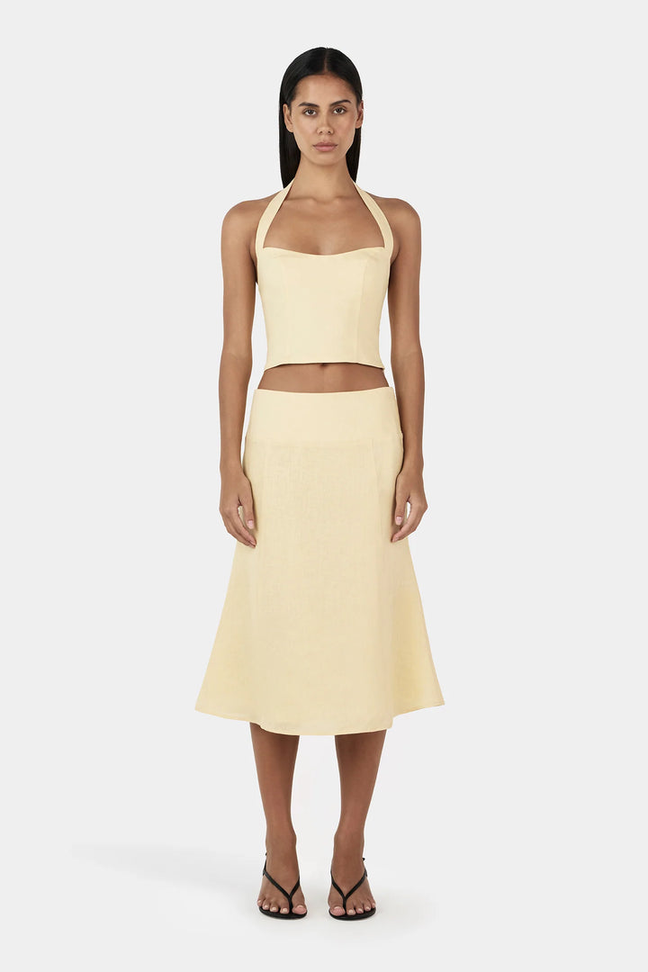 Lee Lee Linen Top Lemon