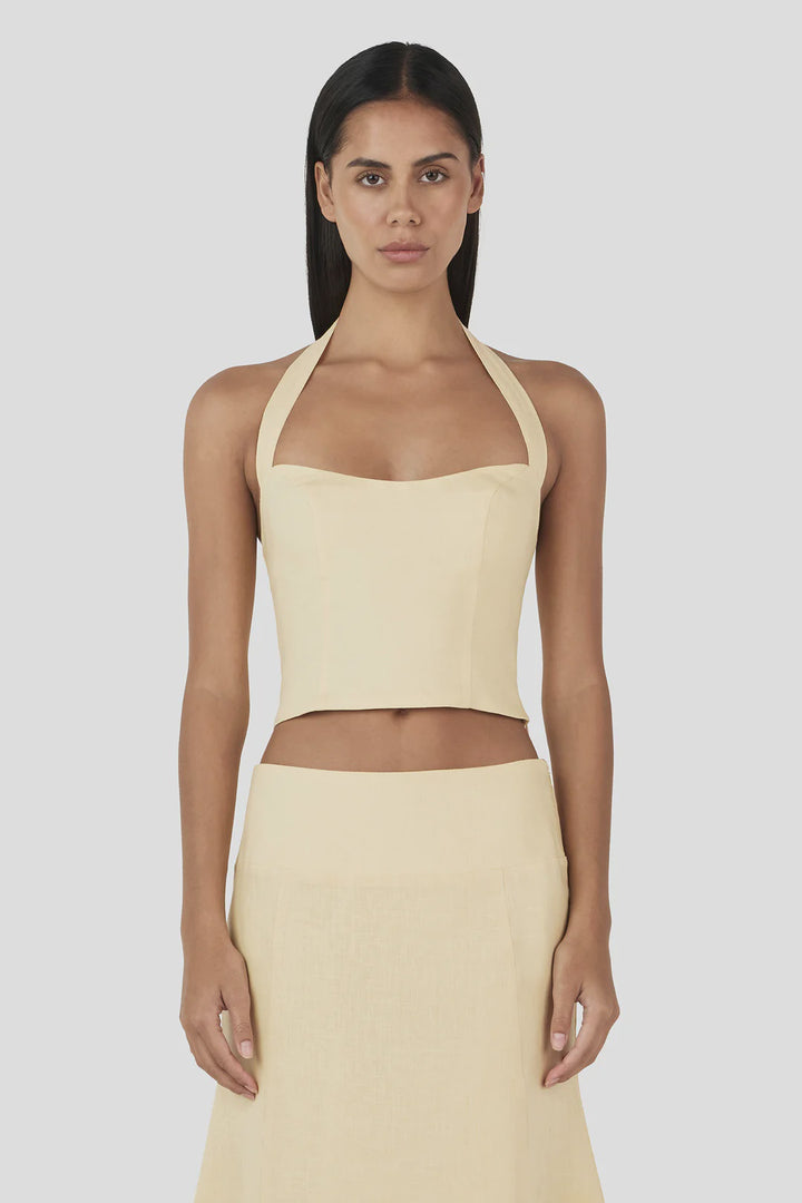 Lee Lee Linen Top Lemon