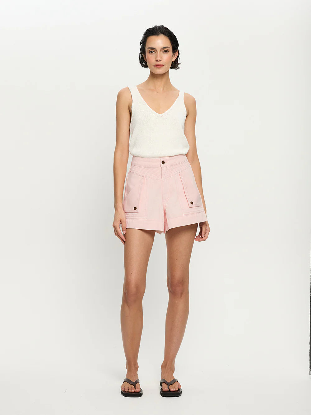 Celene Denim Short - Soft Pink