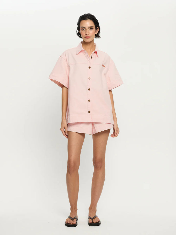 Maria Denim Shirt - Soft Pink