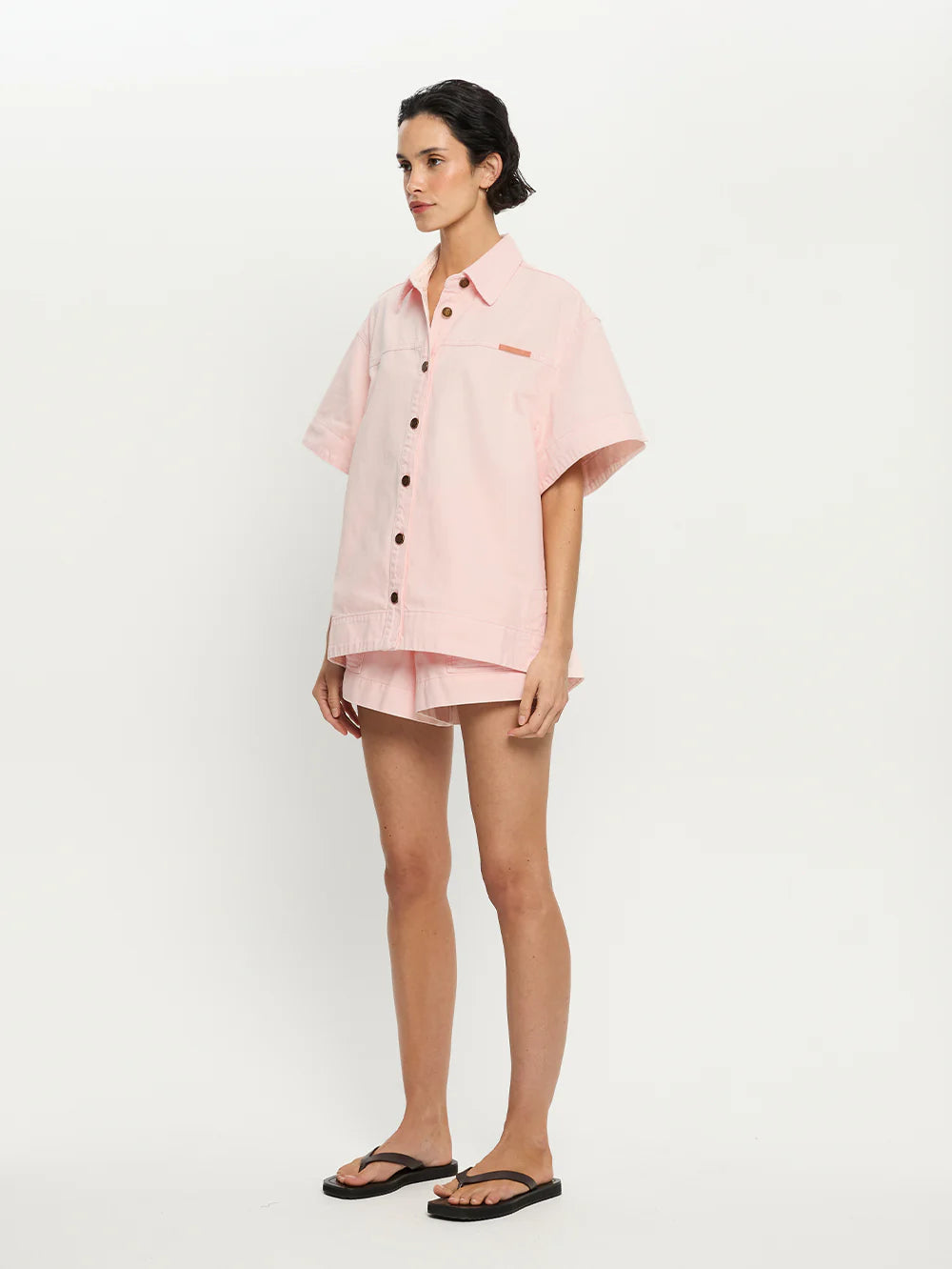 Maria Denim Shirt - Soft Pink