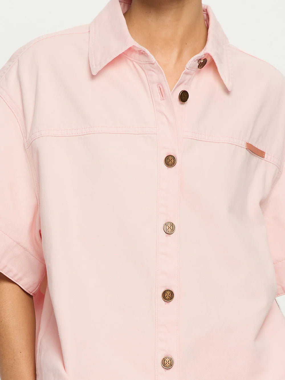 Maria Denim Shirt - Soft Pink