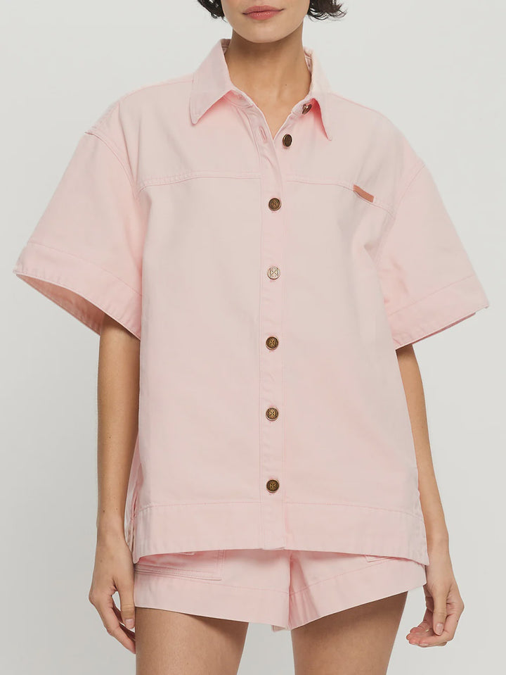 Maria Denim Shirt - Soft Pink