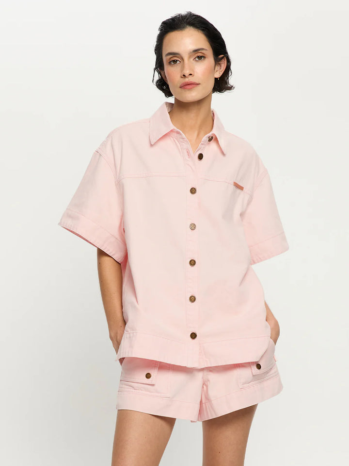 Maria Denim Shirt - Soft Pink