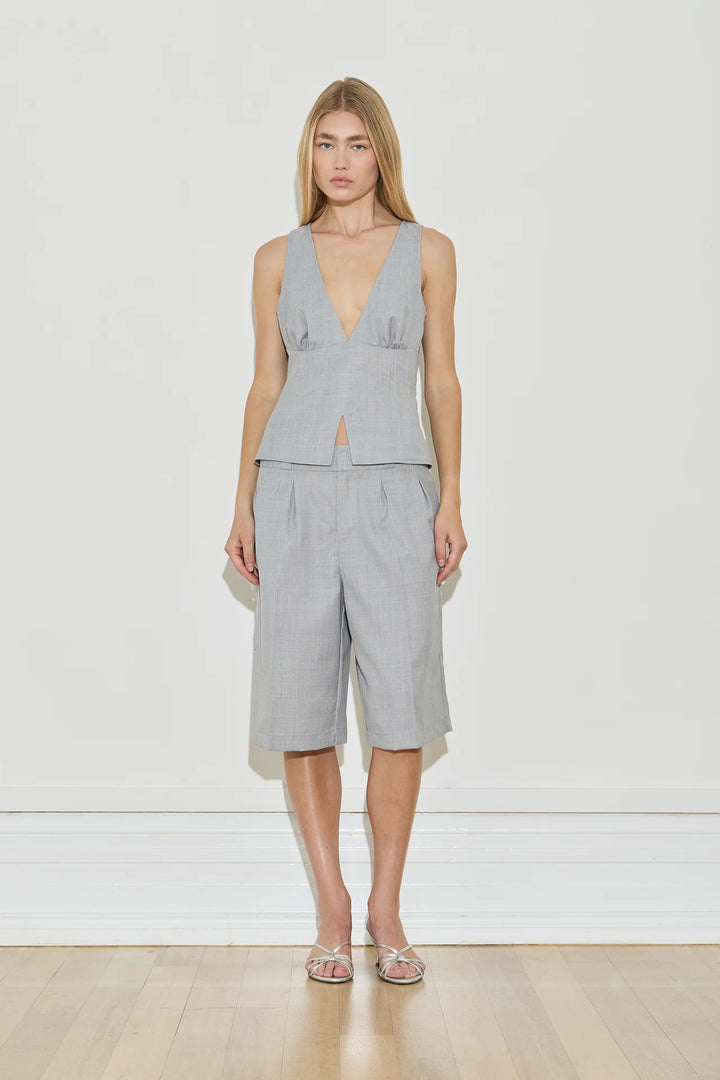 Almond Neckline Top - Silver