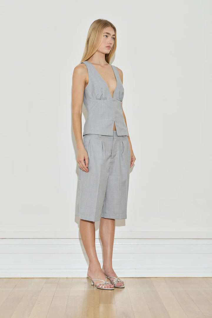 Almond Neckline Top - Silver