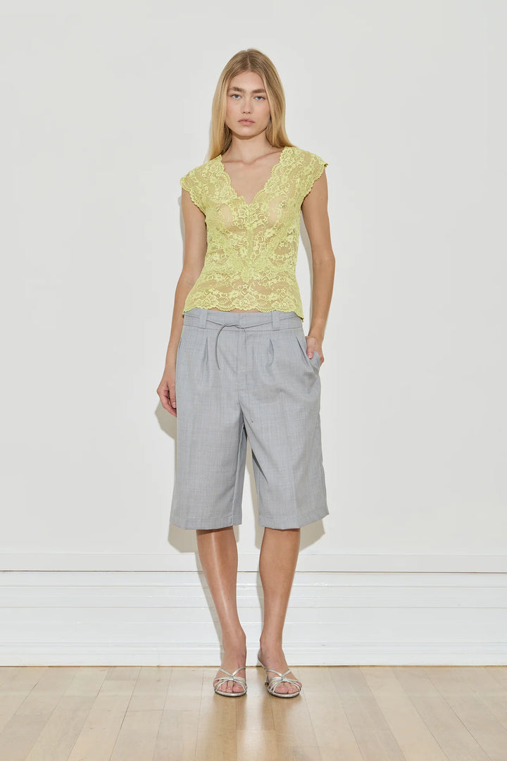 Lace Top - Chartreuse