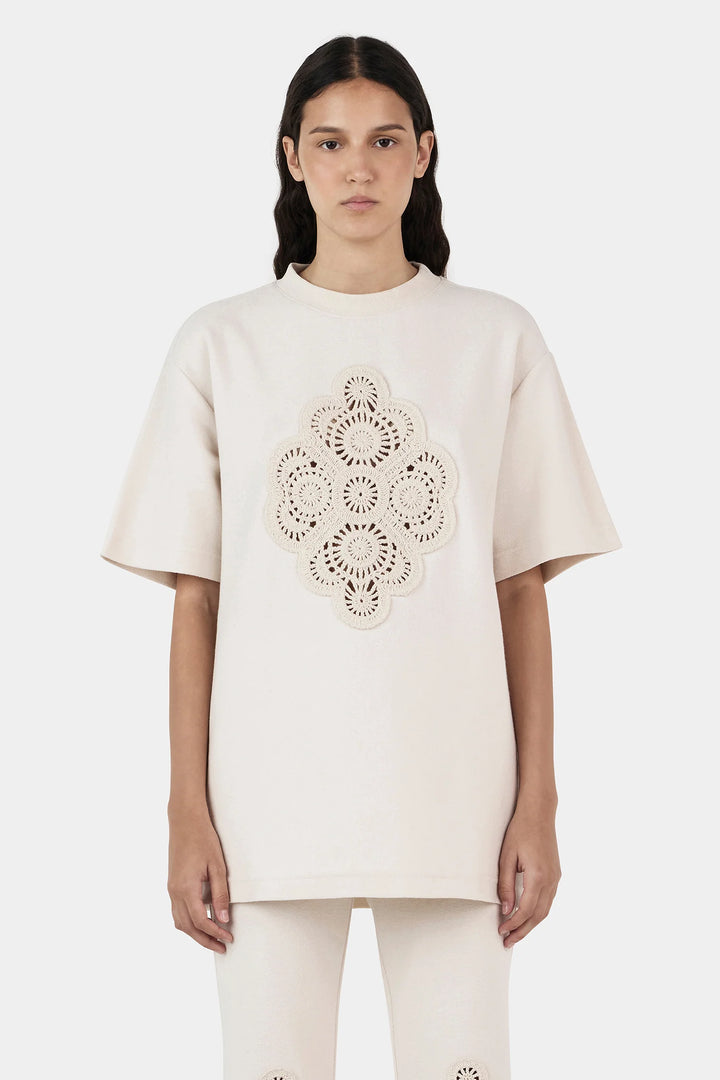 Marley Crochet Shirt - Sandstone