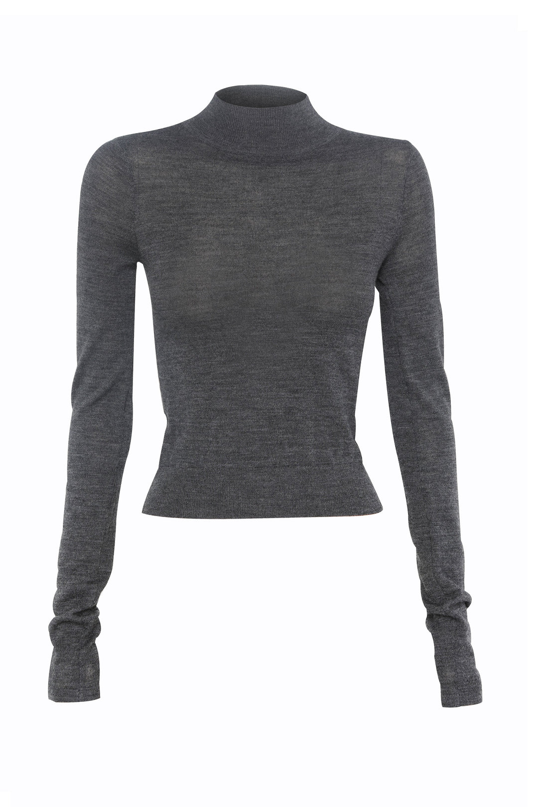 Maine Turtleneck Merino Top - Charcoal