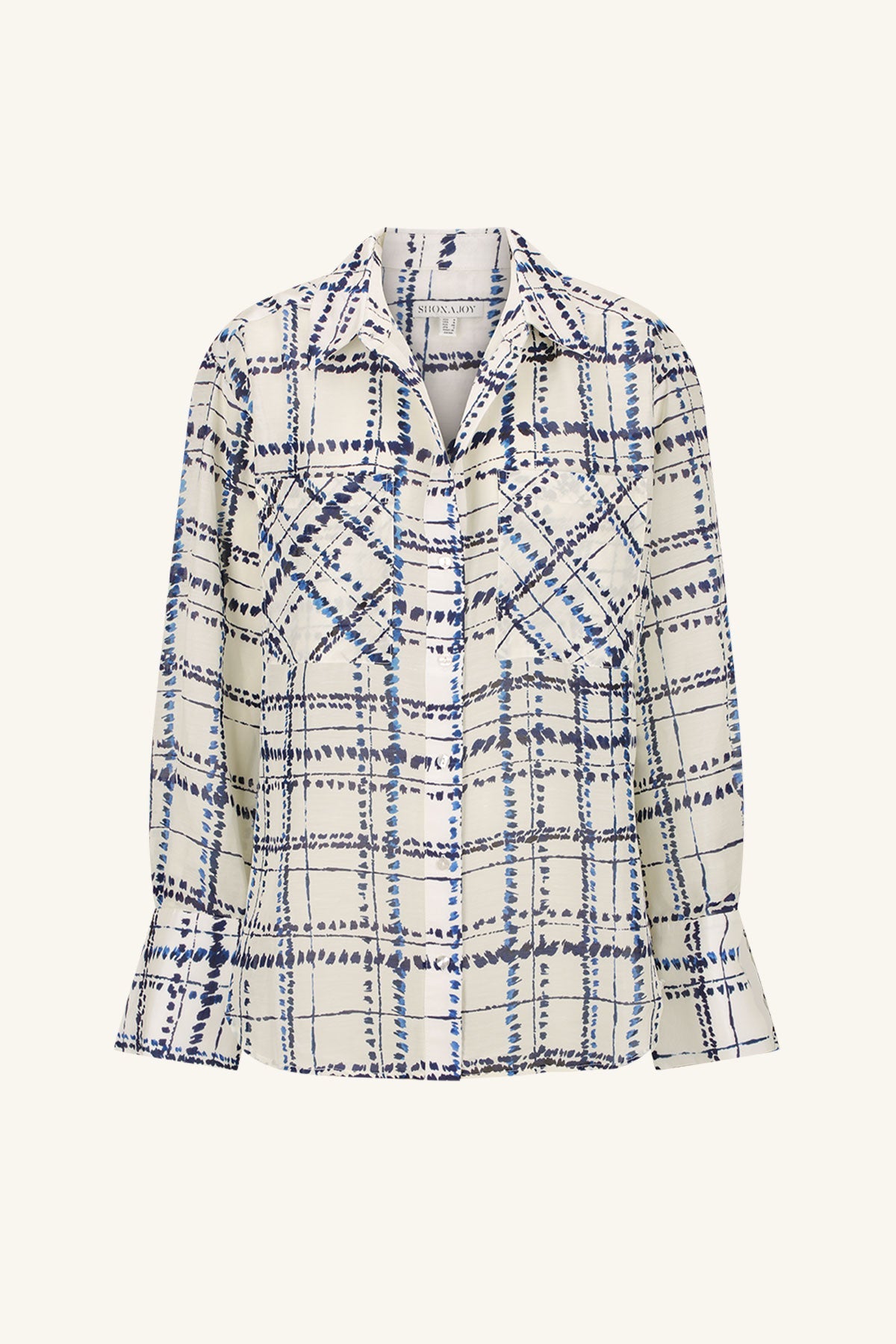 Niko Oversized Patch Pocket Shirt - Deep Navy/ Ivory