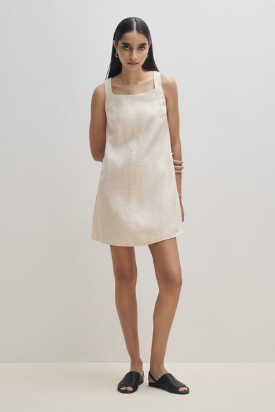 Eden Linen Mini Dress - Cream