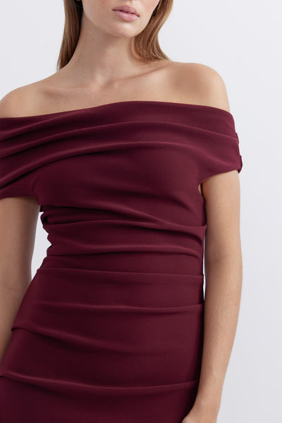 Evie Shoulder Midi Wine