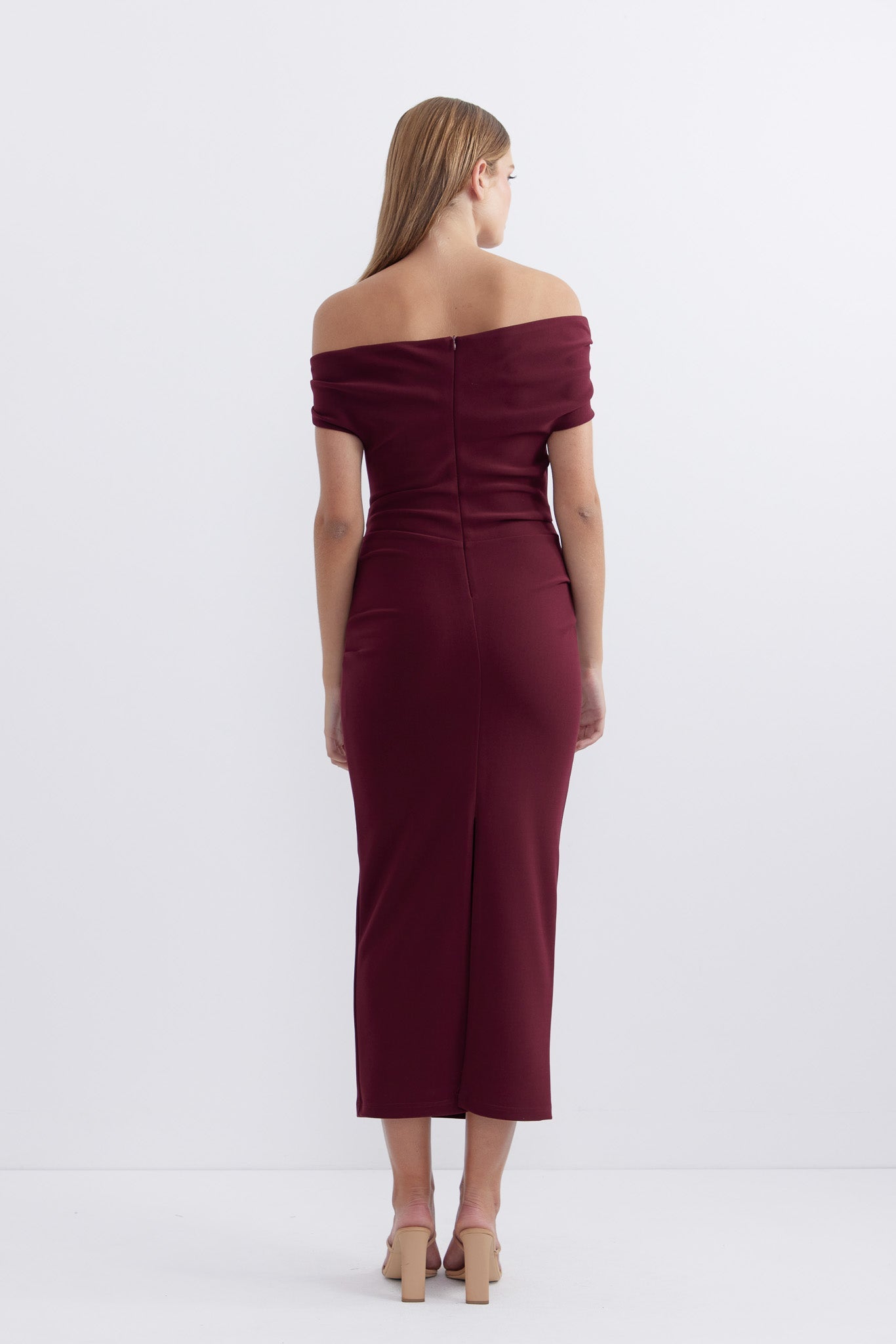 Evie Shoulder Midi Wine