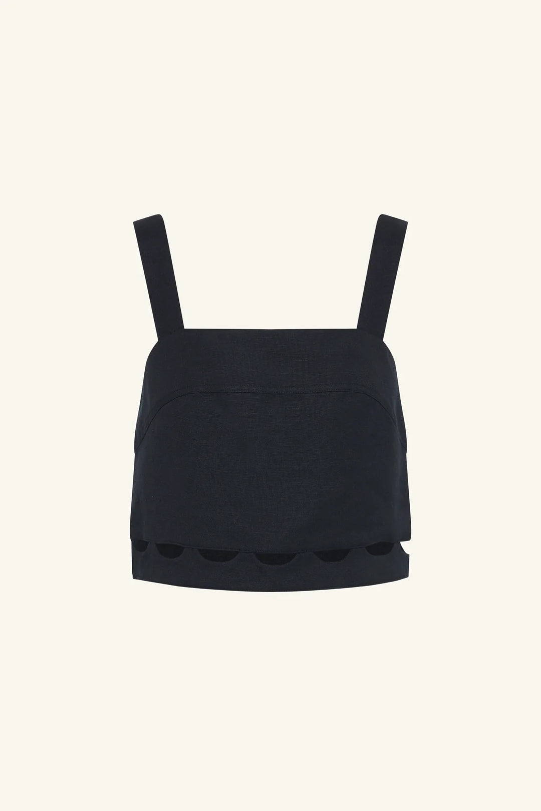 BIRDIE SCALLOP CAMI - BLACK