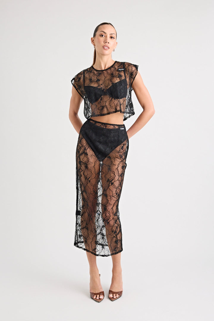 Astrid Lace Skirt - Black