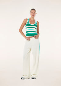 Retreat knit tank - college green stripe