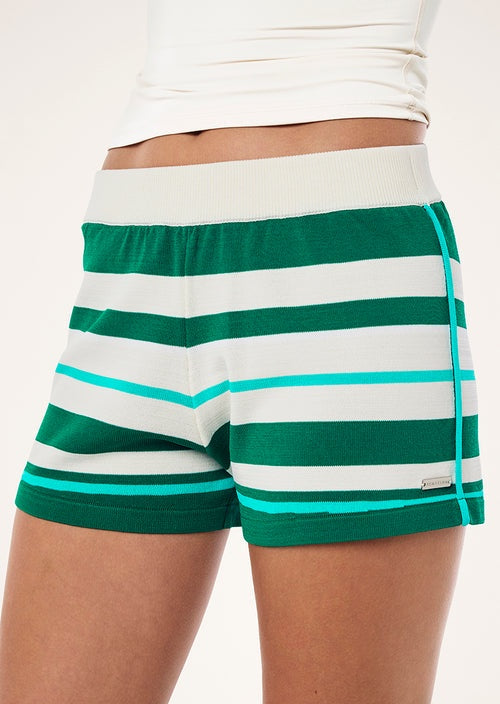 Retreat knit short - college green stripe
