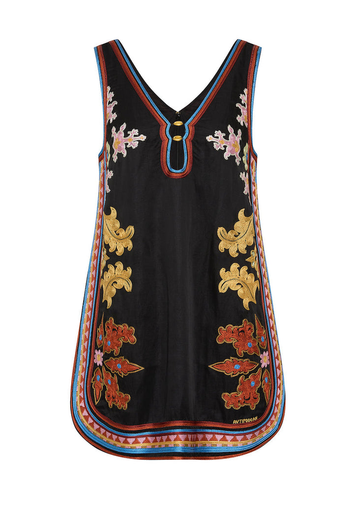 MOONLIT BEAD V NECK MINI