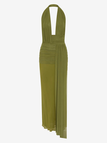 CASSIS DRAPE MAXI DRESS - FERN