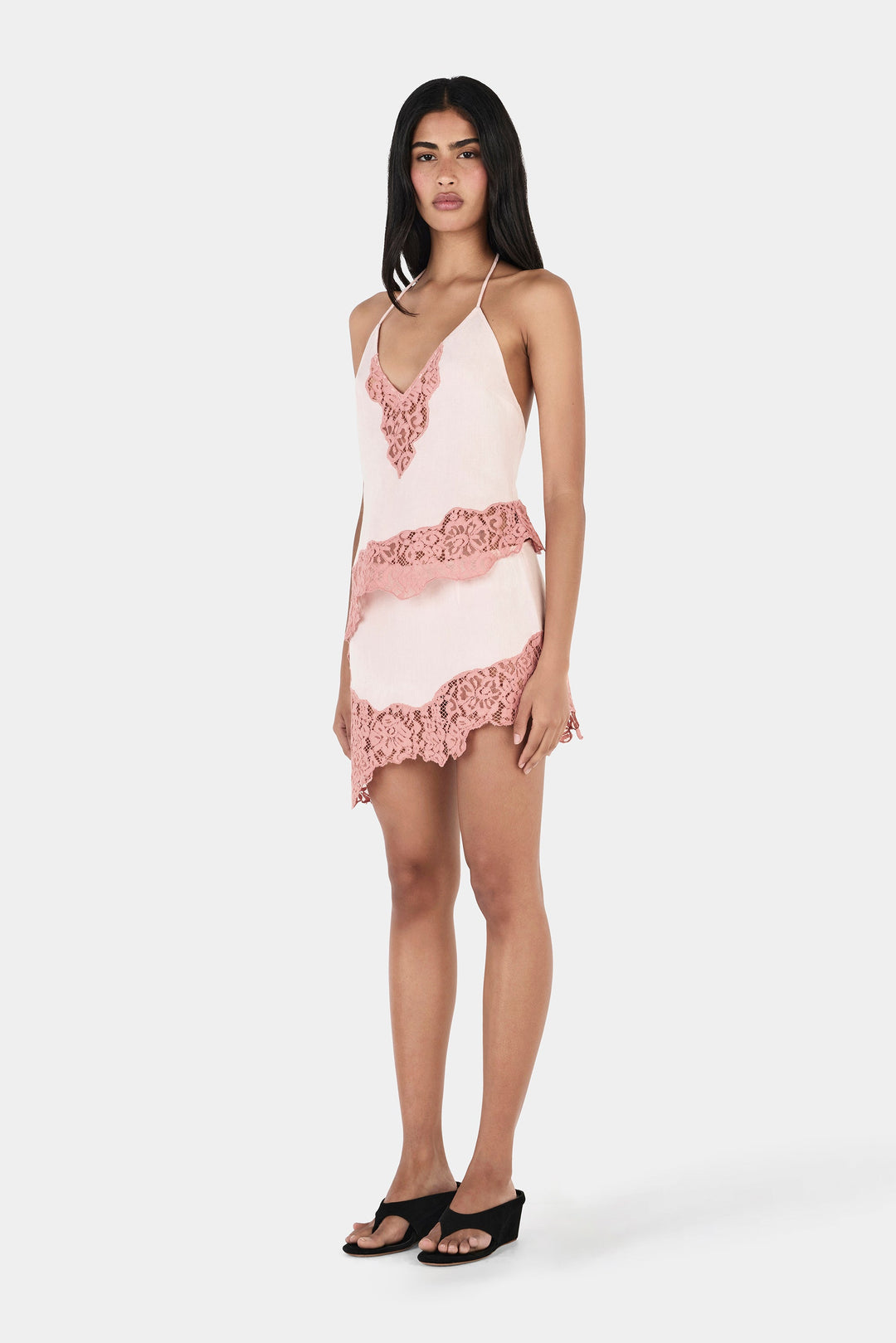 Nera Halter Top - Pink Two Tone