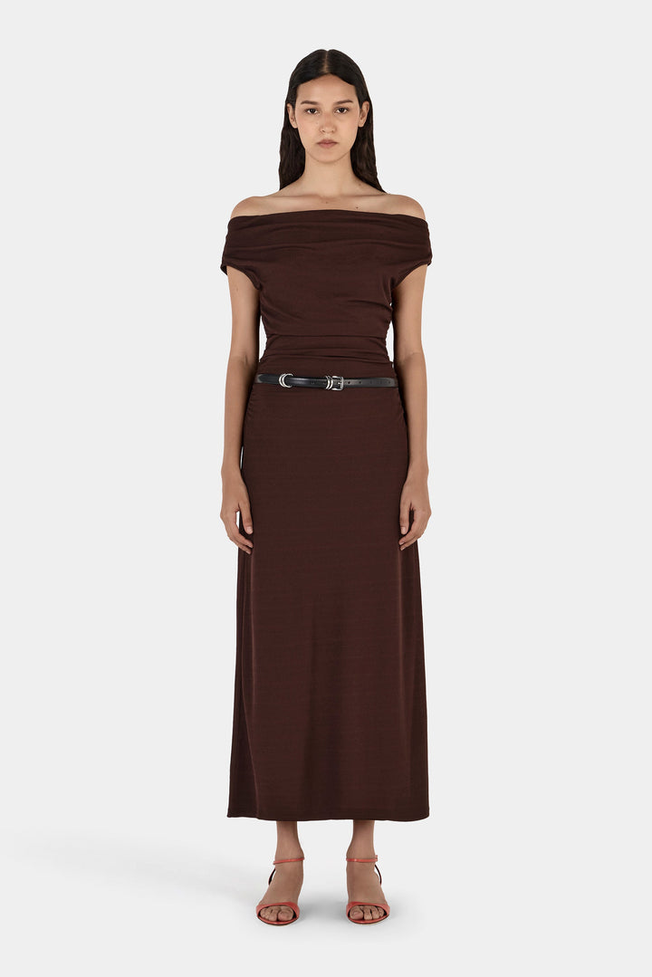 Amara Midi Dress - Chocolate