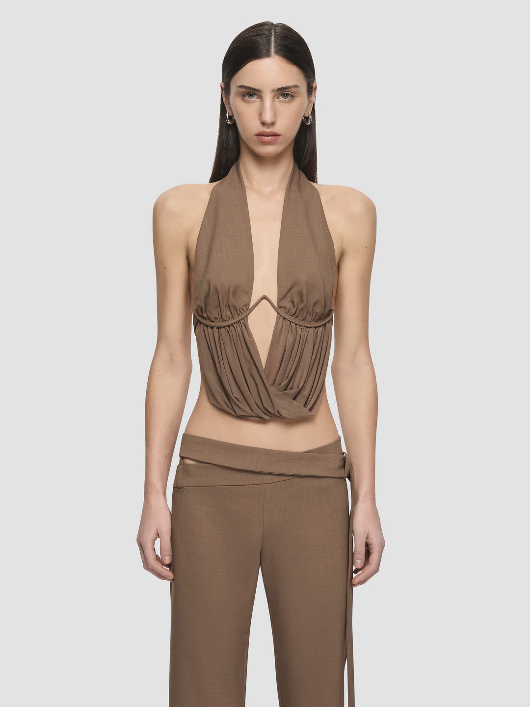 MIKA DRAPE TOP - TAUPE