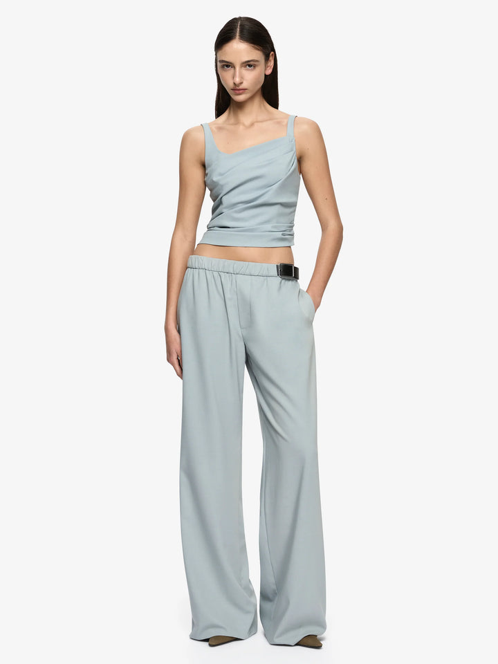 SELINA ASYM TOP - STONE BLUE