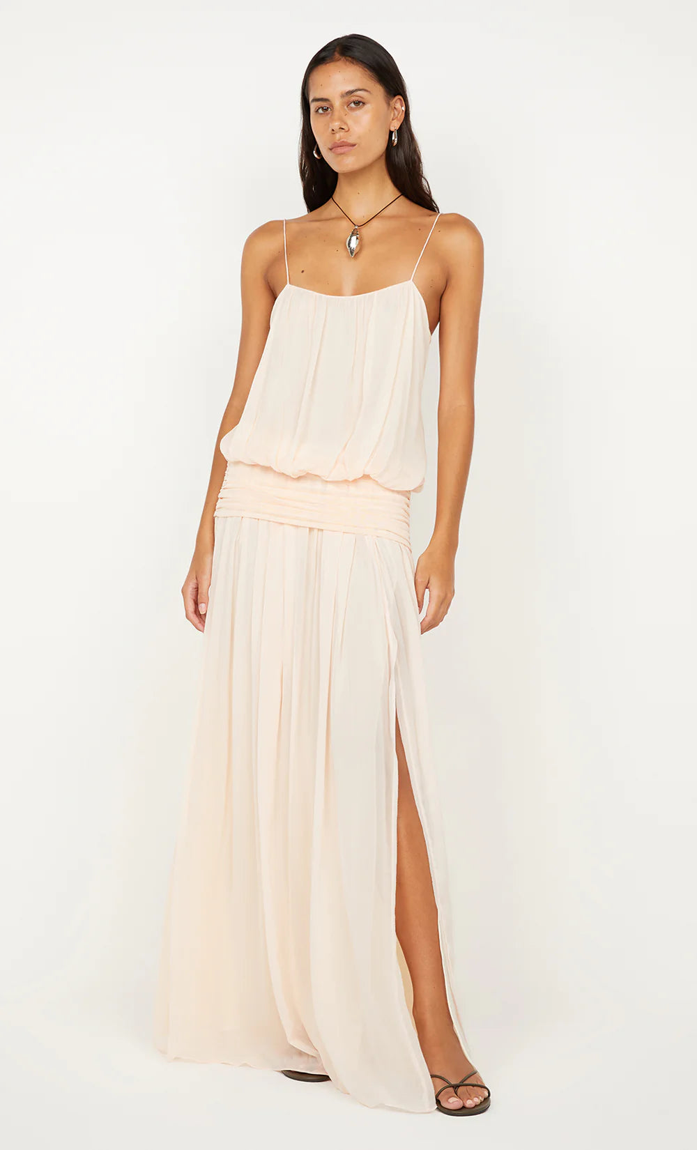 Camille Blouson Dress - Peach