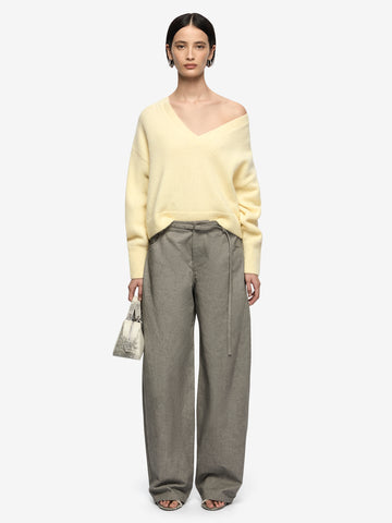 CAMPBELL V CROPPED JUMPER - BUTTER