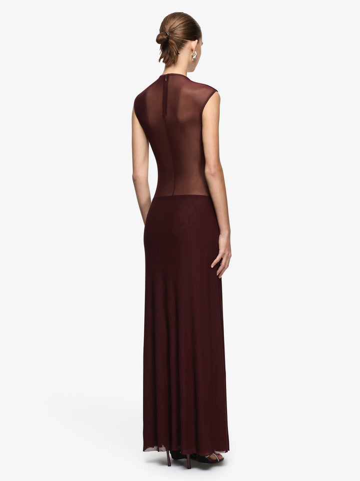 ODEA GATHERED MAXI DRESS - PLUM