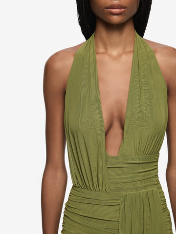 CASSIS DRAPE MAXI DRESS - FERN