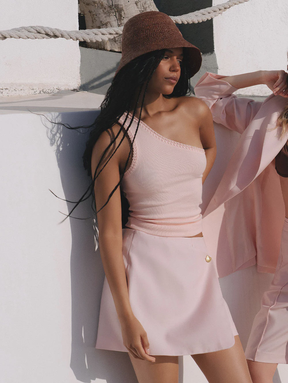 Tallulah One Shoulder Tank- Pink