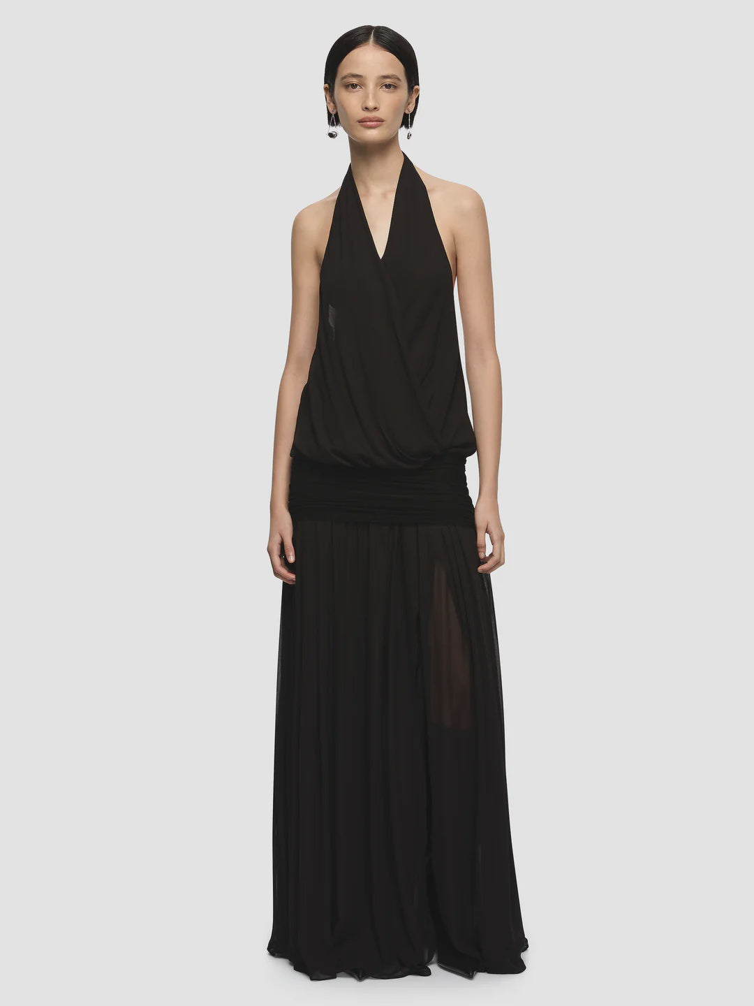 Jasmin V Maxi Dress - Black