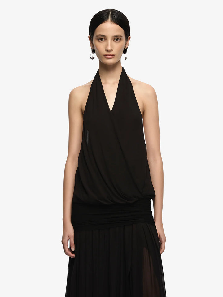 Jasmin V Maxi Dress - Black