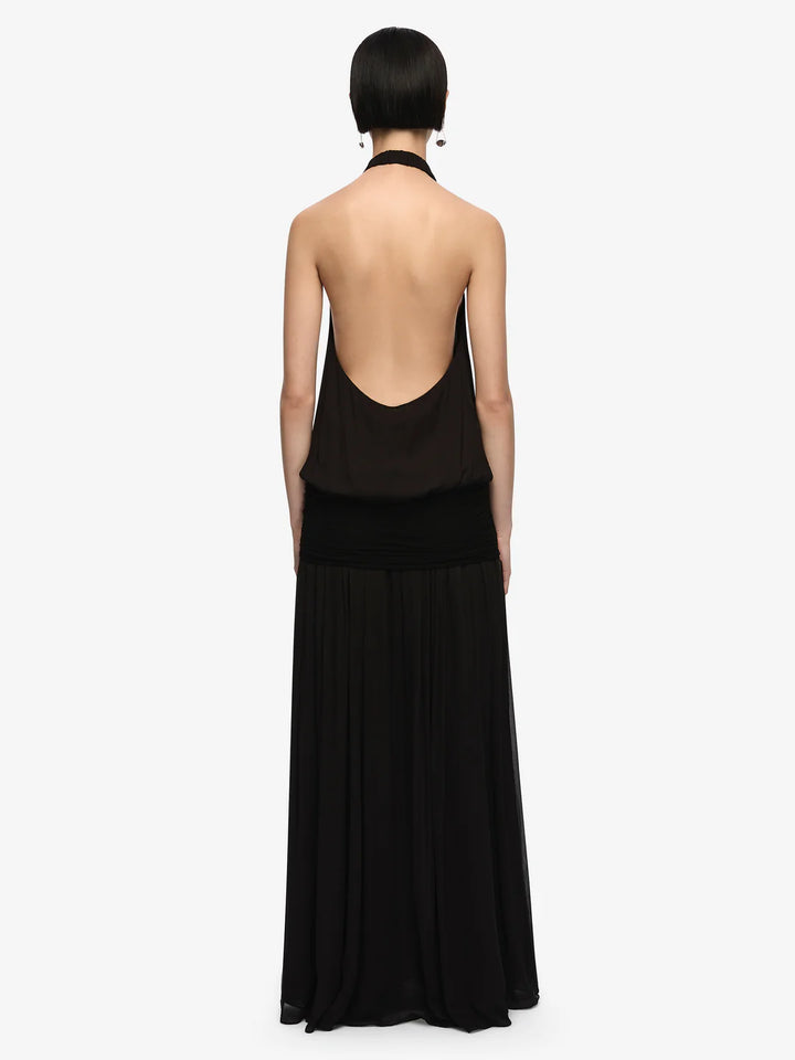 Jasmin V Maxi Dress - Black