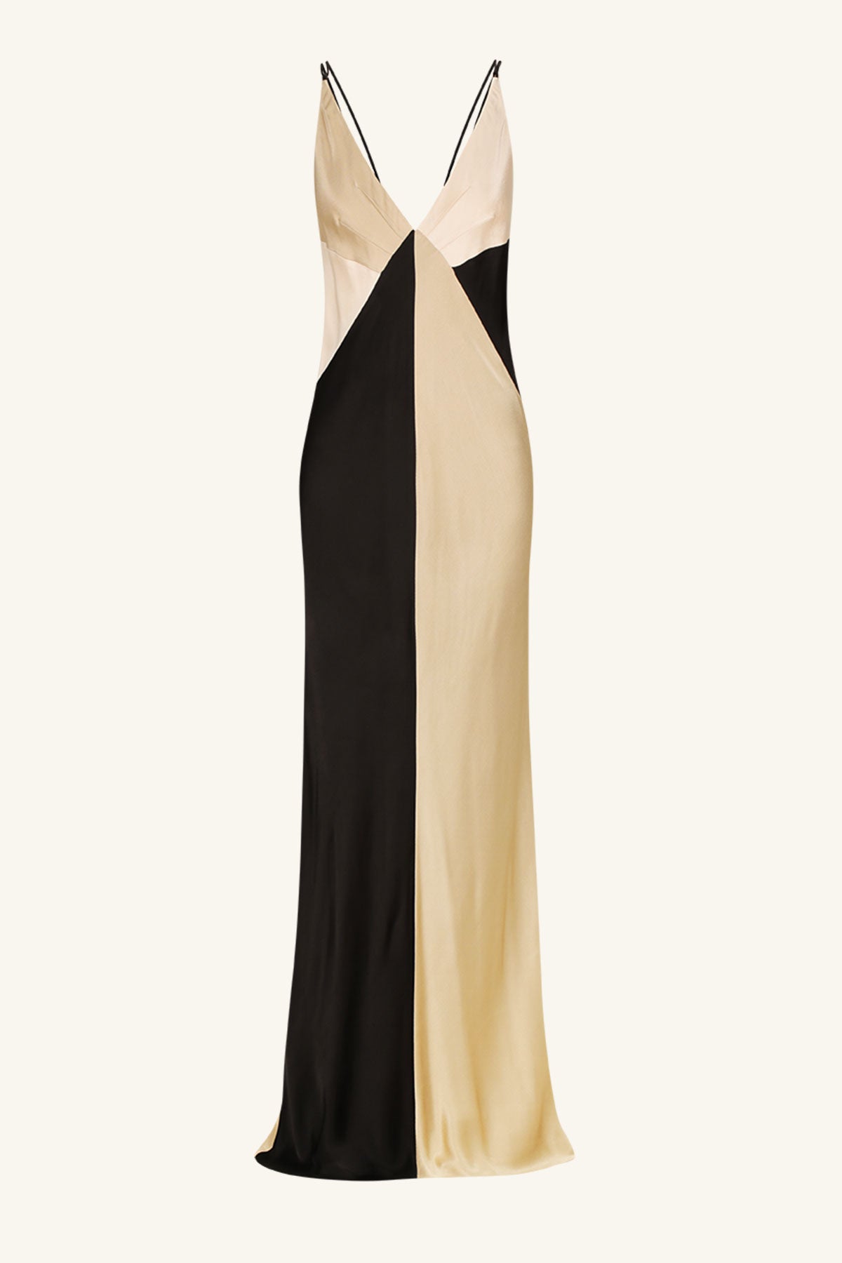 Sofia Contrast Strap Maxi Dress - Black/ Multi