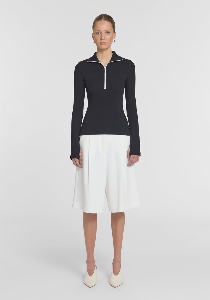summit rib turtleneck - black